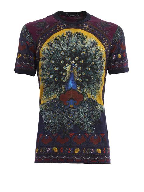 dolce gabbana peacock shirt|dolce gabbana t shirts men's.